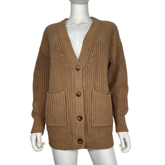Callahan Chunky Tan The Cardigan Sweater Size XS - Picture 2 of 4